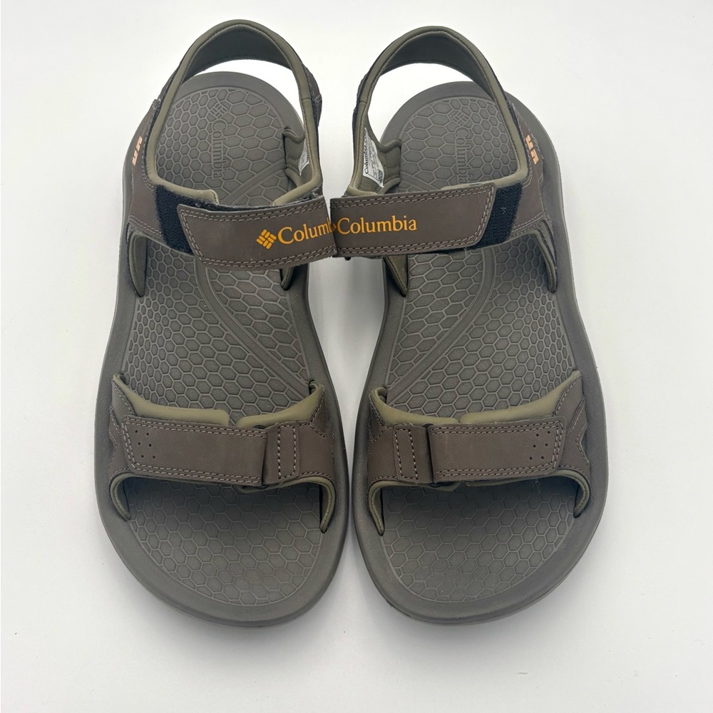Columbia Men's Outdoor Sandals Brown Suede Hook And Loop Closure Size 11